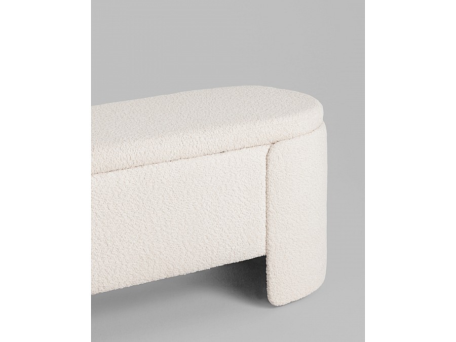 Банкетка Taks с местом для хранения букле белый