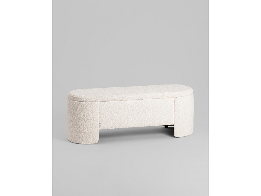 Банкетка Taks с местом для хранения букле белый