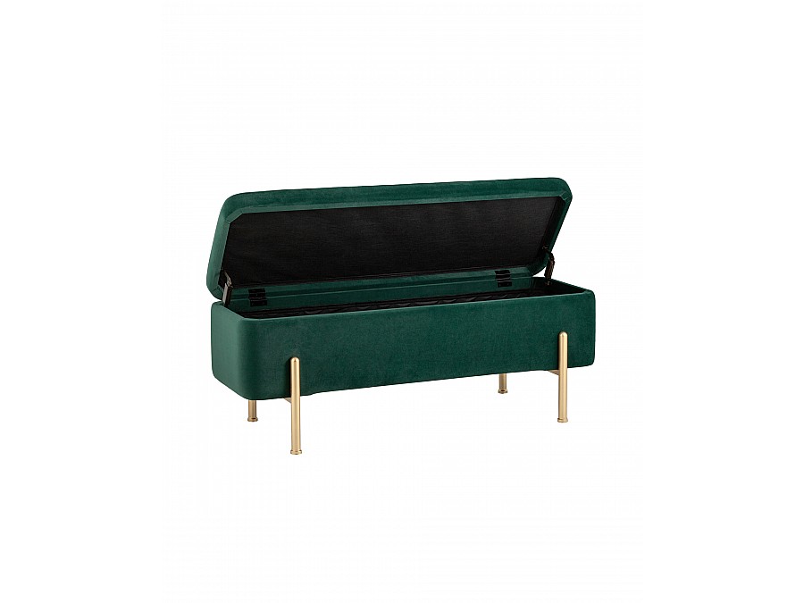 Банкетка Болейн с ящиком велюр зеленый