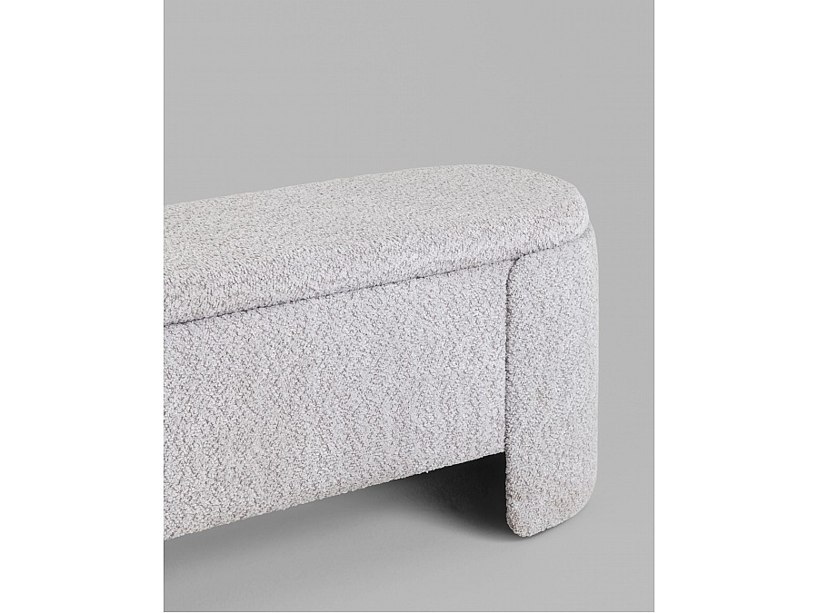 Банкетка Taks с местом для хранения букле светло-серый