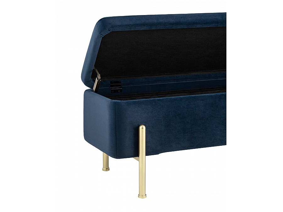Банкетка Болейн с ящиком велюр синий