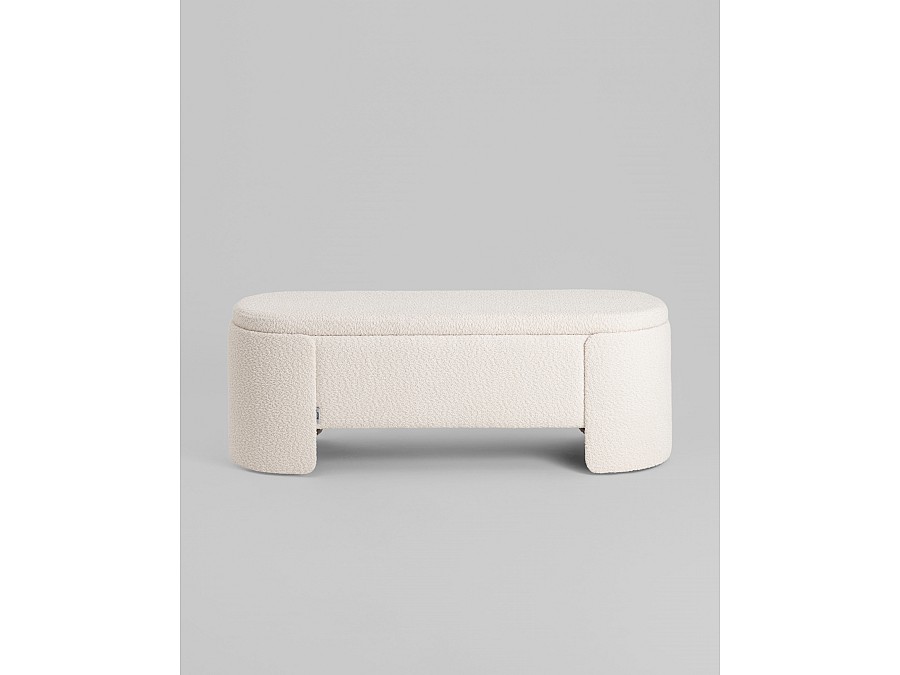 Банкетка Taks с местом для хранения букле белый