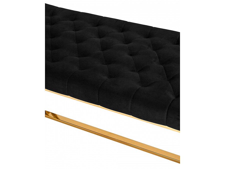 Банкетка-скамейка БРУКЛИН велюр черный сталь золото