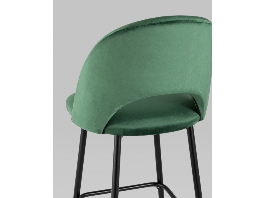 Стул барный Меган велюр зеленый 2 шт