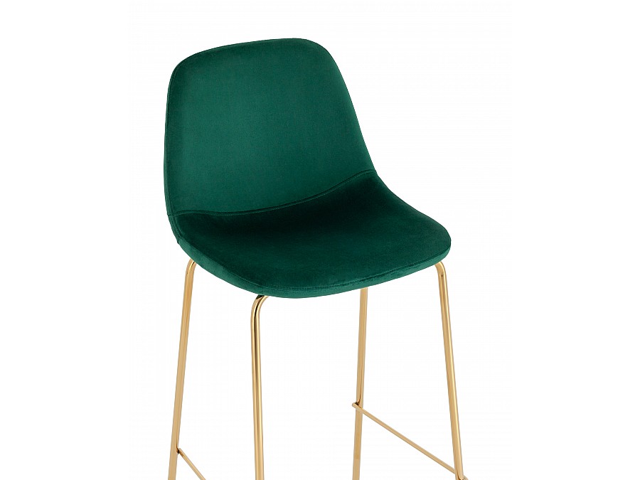Стул барный Валенсия SN велюр зеленый золотые ножки