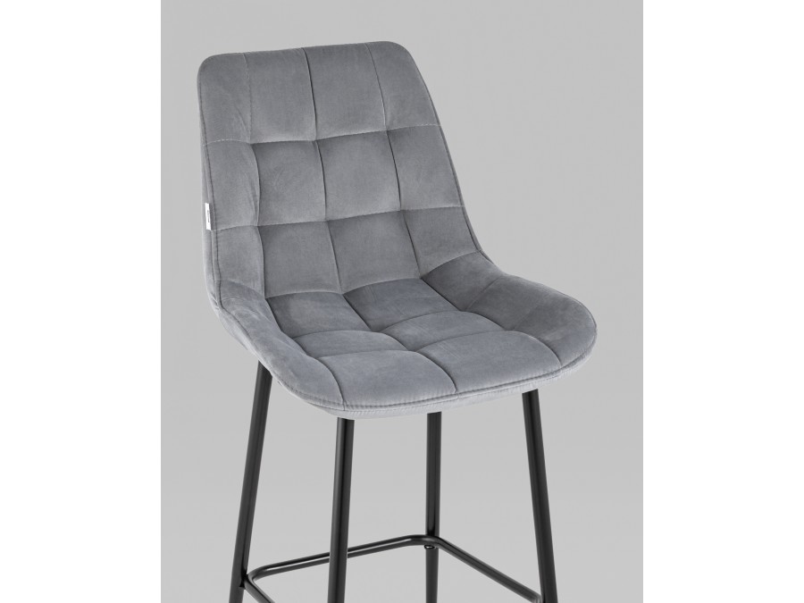 Стул барный Флекс велюр серый 2 шт