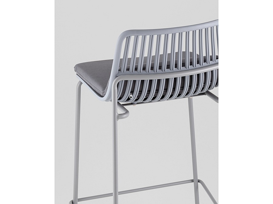 Стул барный Louran с подушкой серый