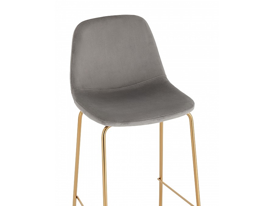 Стул барный Валенсия SN велюр серый золотые ножки