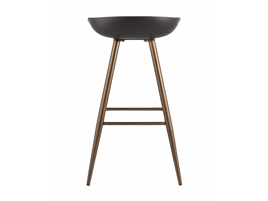 Стул барный Флэш черный, бронзовые ножки