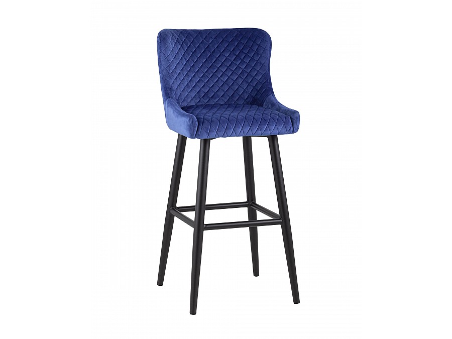 Стул барный Ститч велюр синий