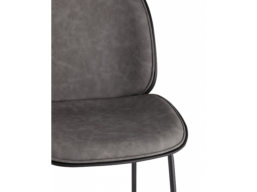 Стул барный Beetle PU со спинкой серый