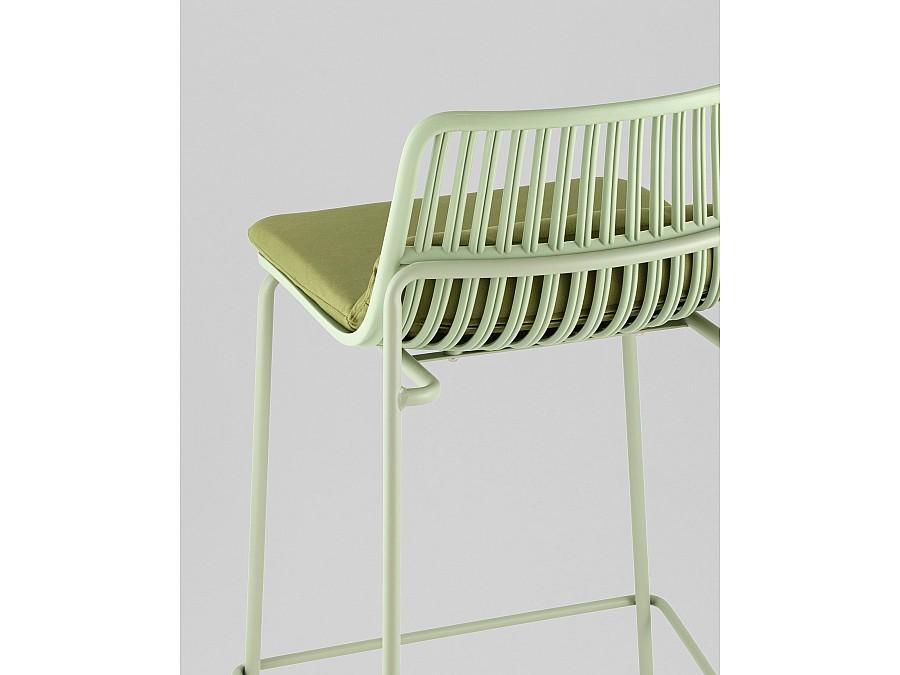 Стул барный Louran с подушкой зелёный