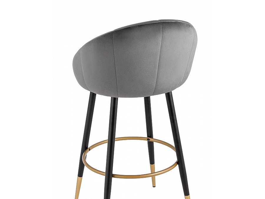 Стул барный Наоми велюр серый