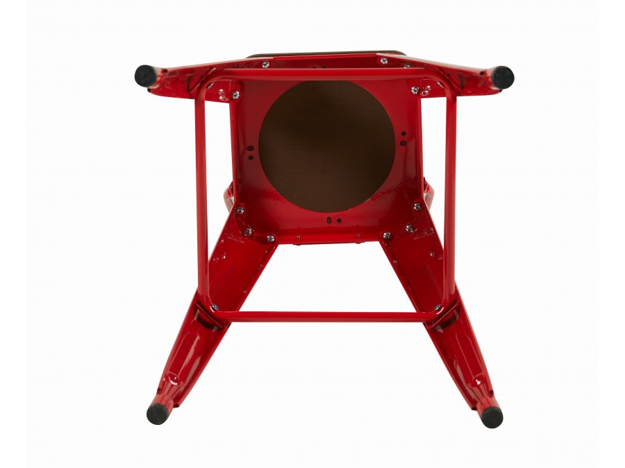 Стул барный TOLIX со спинкой красный глянцевый + темное дерево KD 4 шт.