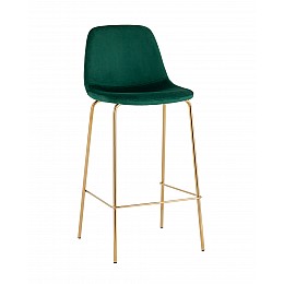 Стул барный Валенсия SN велюр зеленый золотые ножки