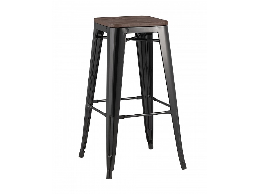 Стул барный TOLIX WOOD черный глянцевый