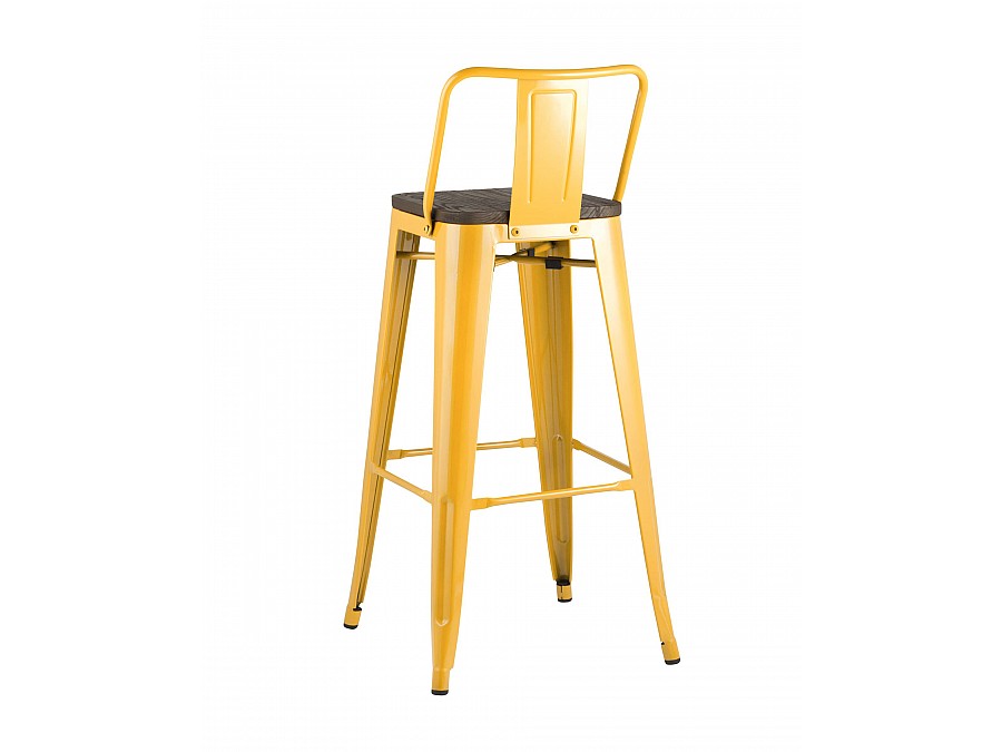 Стул барный TOLIX WOOD со спинкой желтый