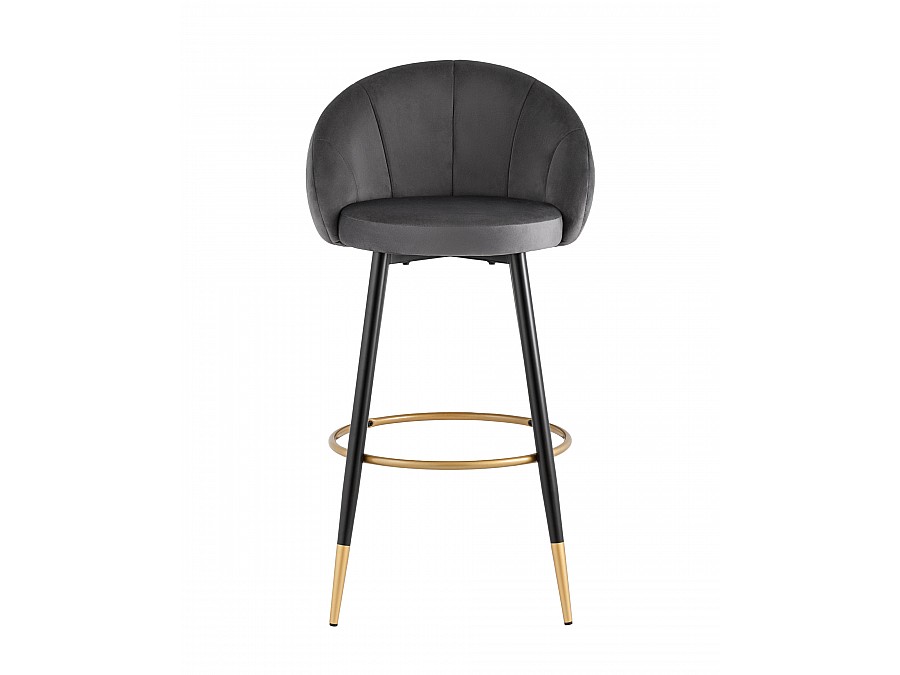 Стул барный Наоми велюр серый