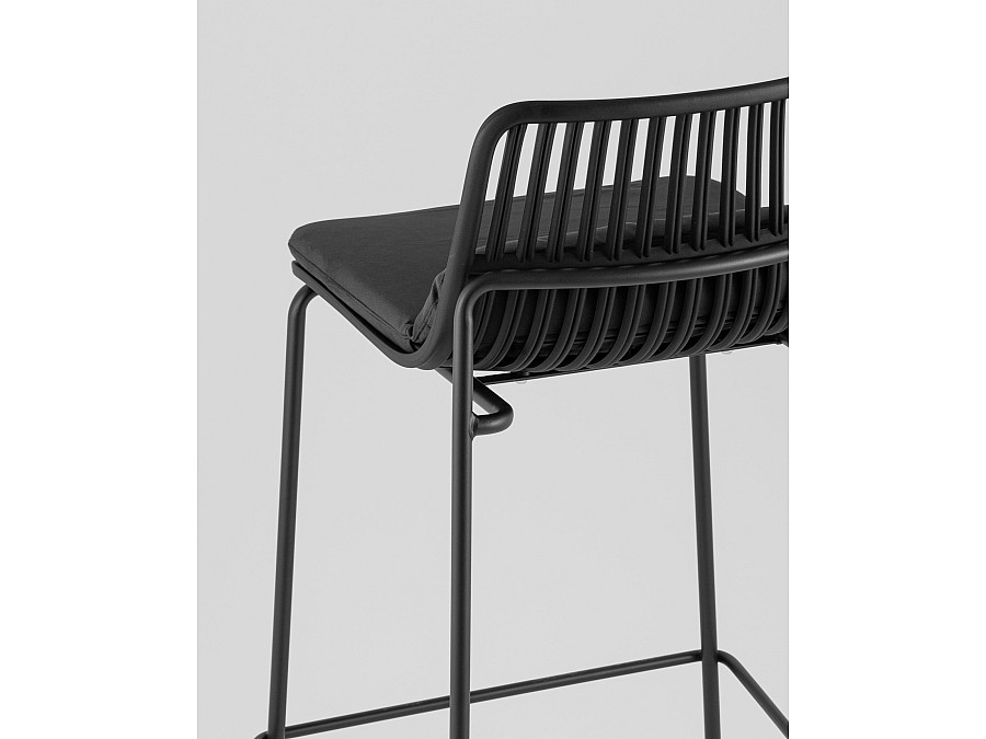 Стул барный Louran с подушкой чёрный