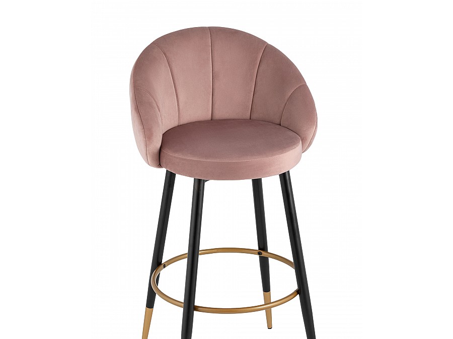 Стул барный Наоми велюр розовый