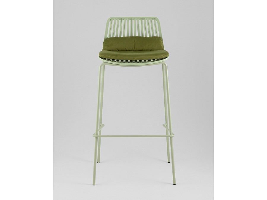 Стул барный Louran с подушкой зелёный