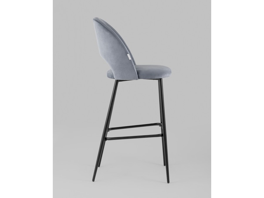 Стул барный Меган SN велюр серый