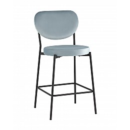 Cтул полубарный Барбара NEW велюр серо-голубой