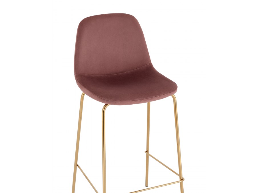 Стул барный Валенсия SN велюр пыльно-розовый золотые ножки