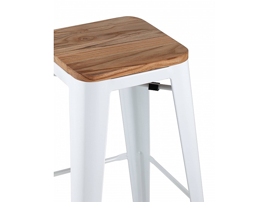 Стул барный TOLIX WOOD белый глянцевый