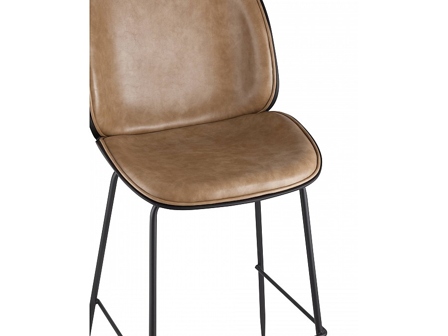 Стул барный Beetle PU со спинкой бежевый