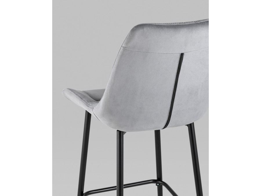 Стул барный Флекс велюр серый 2 шт