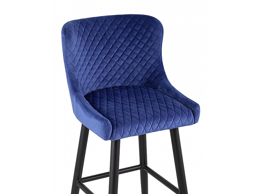 Стул барный Ститч велюр синий