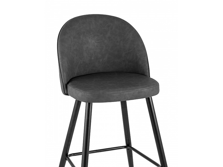 Стул барный Лион темно-серая экокожа