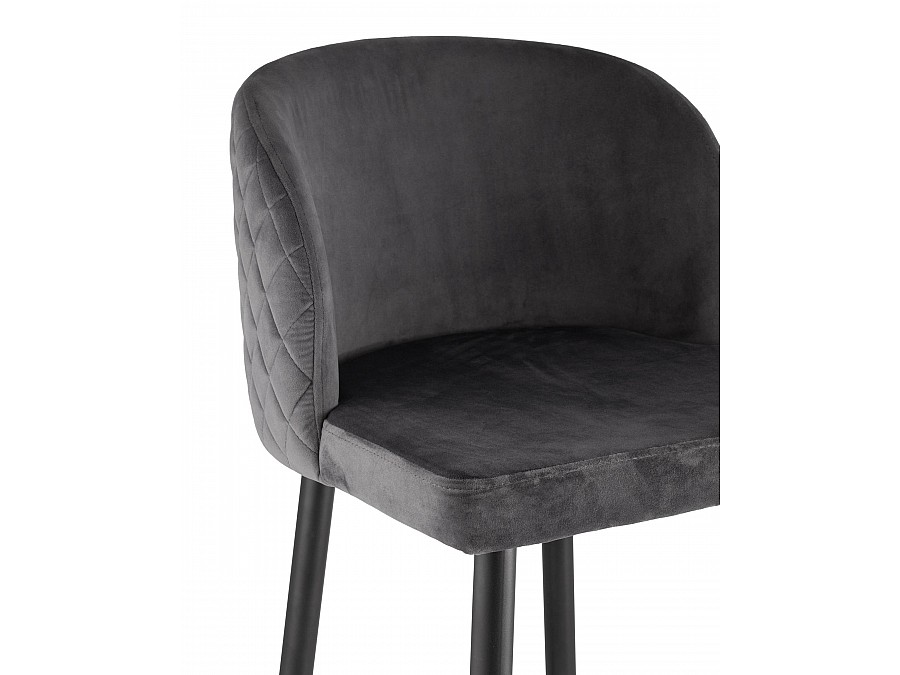 Стул барный Оскар велюр серый