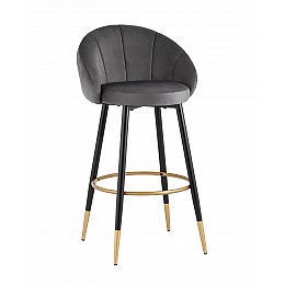 Стул барный Наоми велюр серый