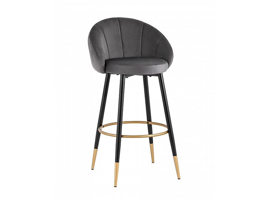 Стул барный Наоми велюр серый