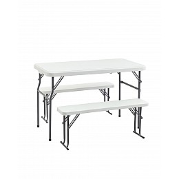 Комплект стола и двух скамеек Кейт белый