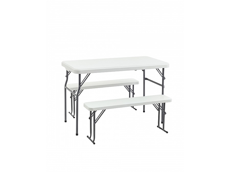 Комплект стола и двух скамеек Кейт белый