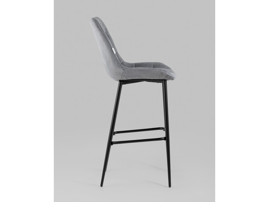 Стул барный Флекс велюр серый 2 шт