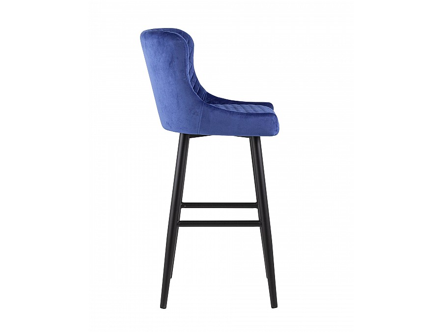 Стул барный Ститч велюр синий
