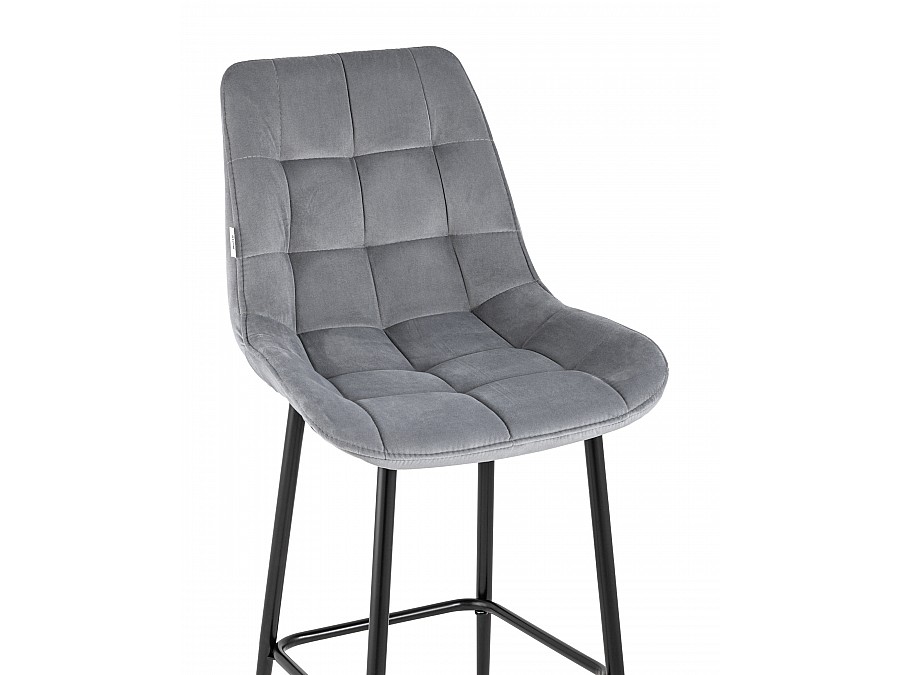 Стул барный Флекс велюр серый