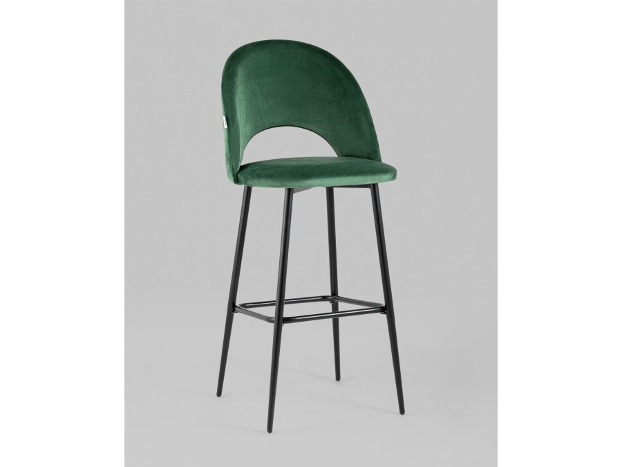 Стул барный Меган велюр зеленый 2 шт