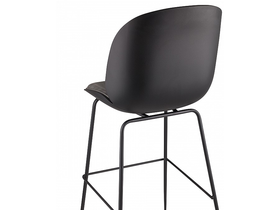 Стул барный Beetle PU со спинкой серый