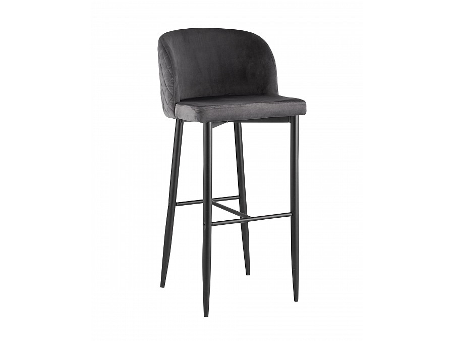Стул барный Оскар велюр серый