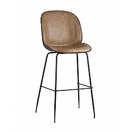 Стул барный Beetle PU со спинкой бежевый