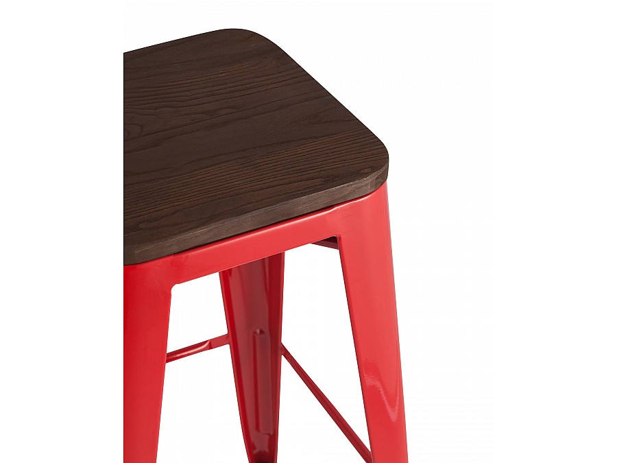 Стул барный TOLIX WOOD красный глянцевый