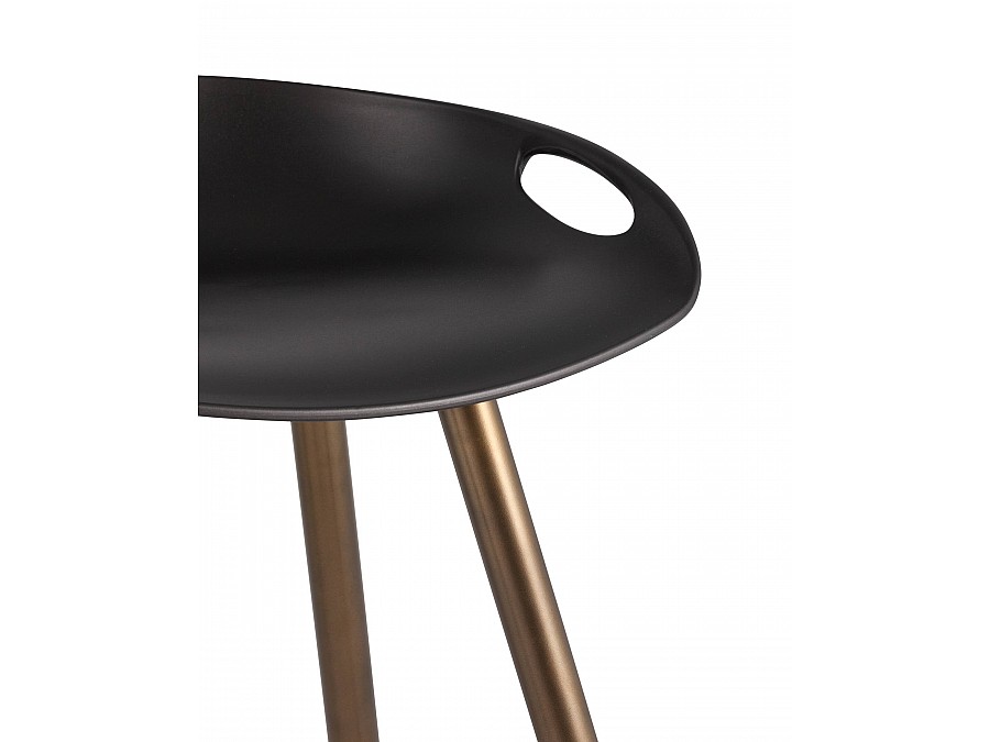 Стул барный Флэш черный, бронзовые ножки