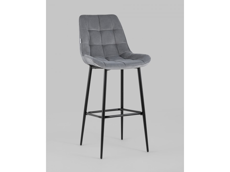 Стул барный Флекс велюр серый 2 шт