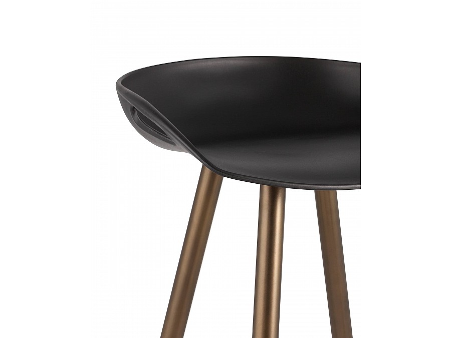 Стул барный Флэш черный, бронзовые ножки