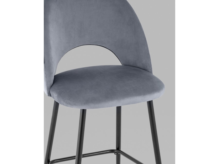 Стул барный Меган SN велюр серый